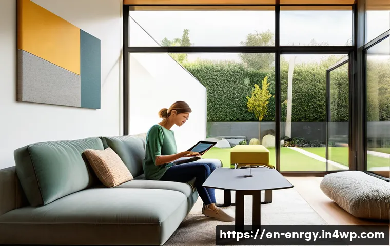 분산형 에너지 시스템을 위한 혁신 기술 - **"A serene, modern suburban home bathed in warm, late afternoon sunlight. Visible on the rooftop ar...